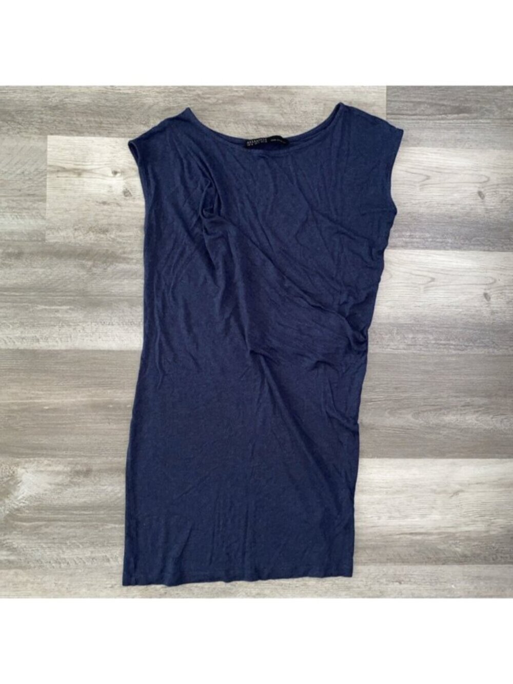 All Saints SABIE Viscose Dress Blue Heather Cap Sleeve Jersey Portugal $140 Sz 4